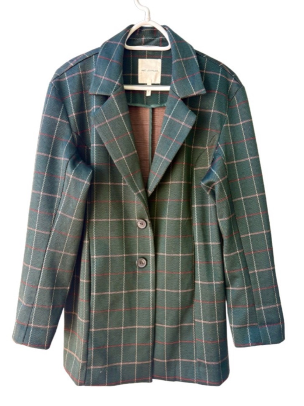 Avec Les Filles Green Plaid Blazer Jacket | M - Picture 10 of 10